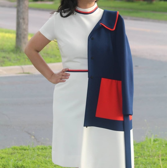 Lilli Ann Vintage Colorblock Dress and Jacket Set - Picture 3 of 8